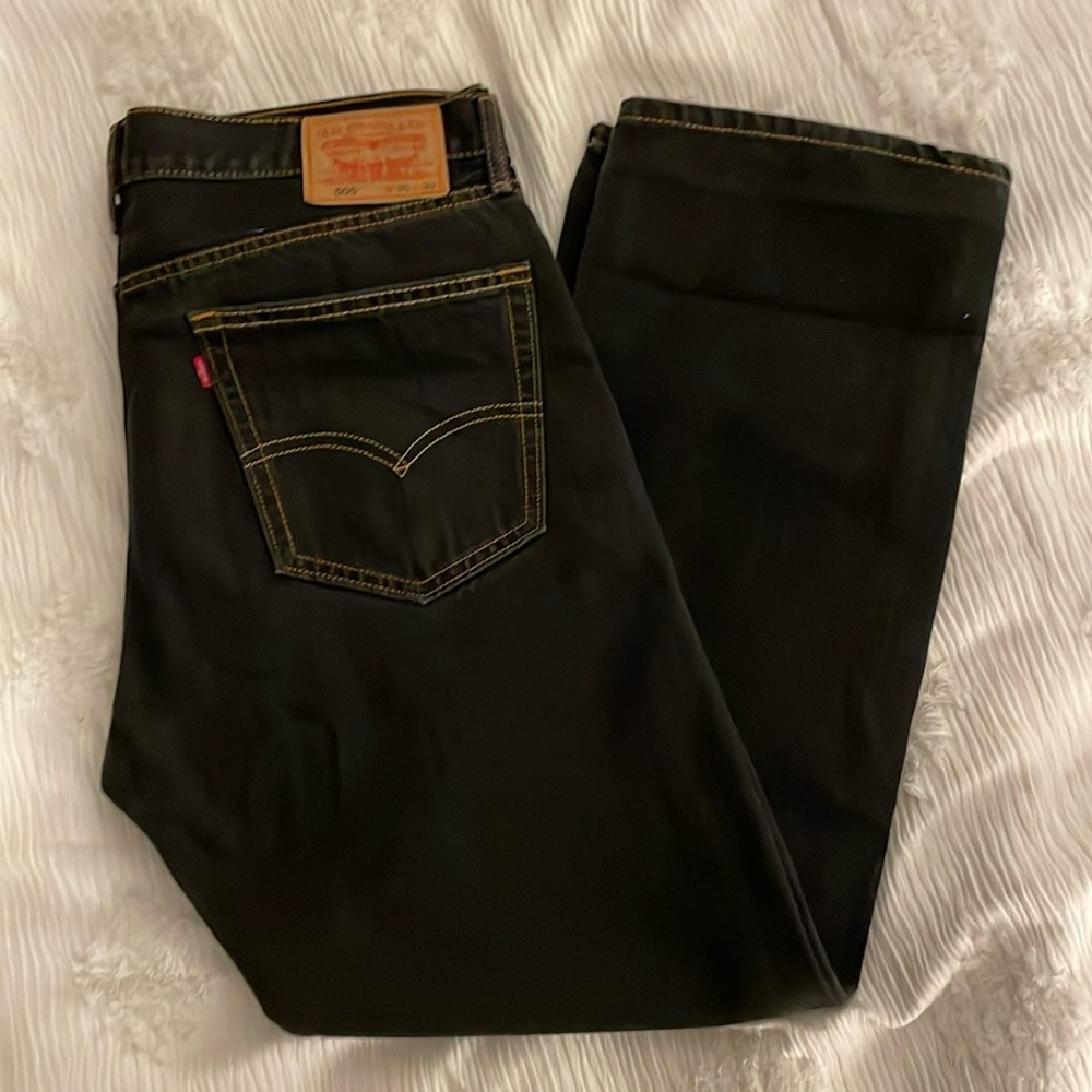 Levis 505 straight fit jeans in black size 36x30